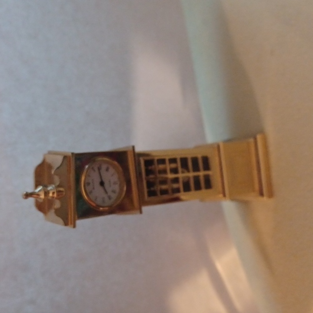 Geneva Miniature Brass Grandfather Clock